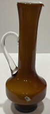 Vintage Empoli Italian Murano Style Ewer Pitcher BUTTERSCOTCH CARAMEL BROWN 1950 picture