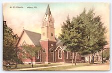 Postcard Anna Illinois M E Church Hand Colored picture