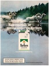 Marlboro Lights Menthol Cigarettes Horses Water 1989 Print Ad 8