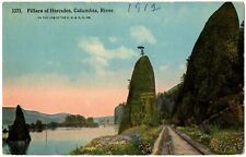 COLUMBIA RIVER, OR Pillars of Hercules (The Needles), OWR&N Line Oregon Postcard picture