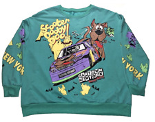 Vintage Scooby Doo Cartoon Network New York Racing Sweatshirt Logo All Over Med. picture