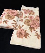 NEW Springmaid Large BathTowels 27” x 47” Pink Beige Lilac Lot Of 2 Vintage picture