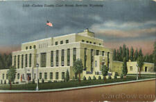 Rawlins,WY Carbon County Court House Wyoming Sanborn Souvenir Co. Linen Postcard picture