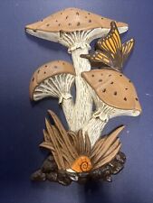 Vintage Hoda 1980 Retro Mushroom 6590 Butterfly Wall Plaque Hanging picture