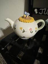 Russ Floral Bumble Bee Teapot Vtg Light Craze Sunflower Spring Collection 28864 picture