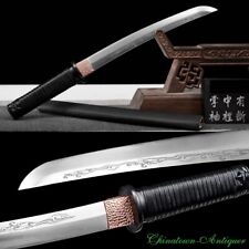 Japanese Short Sword Wakizashi Samurai Katana Steel Blade Sharp Full Tang #3807 picture