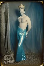 Drag Pageant Contestant in Blue Glitter Crown Print 4x6 Gay Interest Photo #366 picture