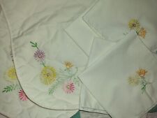 4- Vintage Placemats Matching Napkins Floral Embroidery .. Looks New picture