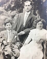 RPPC Real Photo Postcard Family Of Three Father Mother And Son 1910 picture