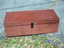 Vintage Plywood Red Painted Country Wood Toolbox picture