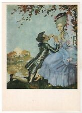 1986 First love Lady & Gentleman in Costumes ART K. Somov Russian Postcard OLD picture