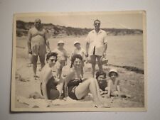 Vintage Old Photo Two Families Beach Swimming Suits 1955 Rafina GREECE ORG VTG picture