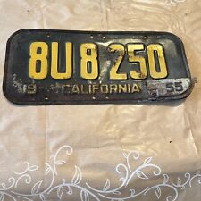 RARE 1955 CALIFORNIA LICENSE PLATE TAB With License Plate 8U8 250 1955 picture