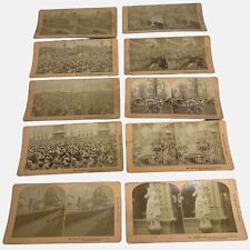 10 Antique 1893 Columbian Exposition Stereoview Cards Chicago BW Kilburn Lot A picture