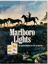 Marlboro Lights Marlboro Man Cowboy Horses 1988 Print Ad 8