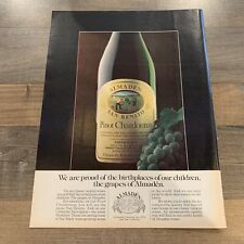 1979 Almaden Wine Monterey Print Ad San Jose CA Vineyard San Benito Chardonnay picture
