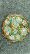 VIntage MCM Higgins Art Glass bowl with floral design- BEAUTIFUL picture