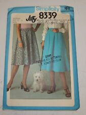Vtg 1970s Simplicity Sewing Pattern Size 14-16 Full Skirt 8339 pull on picture