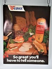 Vintage Weaver Foods Spice Poster Cold Cuts Chicken Roll Sandwich Kitchen Ad picture