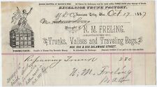 1887 BILLHEAD KANSAS CITY MISSOURI, N M FREILING TRUNKS VALISES & TRAVEL BAGS picture
