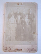 VINTAGE CABINET PHOTO - 1800'S- 7 PEOPLE - W. H. WALKER PHOTOGRAPHER - TUB MM picture