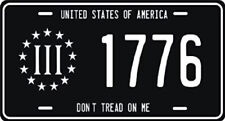 USA 1776 BLACK GADSDEN BETSY ROSS TACTICAL Embossed License Plate picture