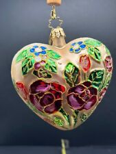 Christopher Radko SWEETHEARTS Floral Valentine Heart Spring Ornament 99-169-0 picture