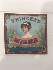 Vintage 1900’s Princess Bay Rum Water Shave Lotion Barbershop Label.Unused picture