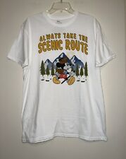 NWOT Disney Mickey Mouse Always Take The Scenic Route Hiking Men’s Size L Shirt picture