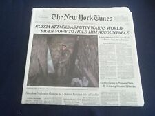 2022 FEBRUARY 24 NEW YORK TIMES - RUSSIA ATTACKS AS PUTIN WARNS WORLD picture