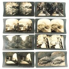 Switzerland Stereoview Lot of 8 Swiss Alps Mountain Stereoscopic Photo Set C1814 picture