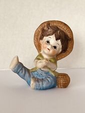 Artmark Vintage Figurine Hillbilly Fishing Farm Boy Genuine Porcelain picture