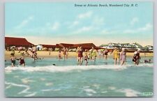 Scene at Atlantic Beach Morehead City NC Linen Postcard No 4516 picture