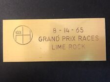 BSCOA 1965 Grand Prix Races Lime Rock Brass Dash Wall Plaque 8/14/65 picture