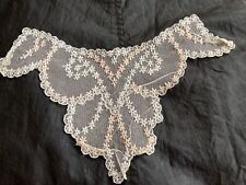 Antique French Lace Embroidered  silk On Silk -Insert or Apply. picture