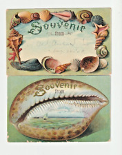 LOT OF 2 OLD POSTCARDS SHELL picture