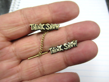Vintage 1950s Think Snow Ski Pin & Tie Tack Cool picture