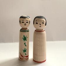 A Pair Of Teacher And Student Kokeshi Dolls With Strong Eyesight picture