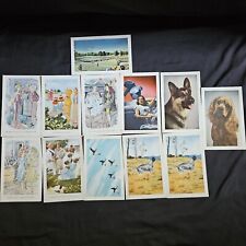Vtg 1942 Postcard Lot of 12 ESKY CARD by ESQUIRE Military Outdoors Dogs Woman picture
