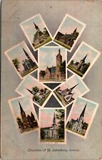 Postcard Multiple Views Churches of St. Johnsbury, Vermont picture