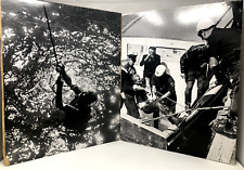 Original Vintage Oversized 20x16 Mounted Photo - MKE Rescue Boat Police 1950's picture