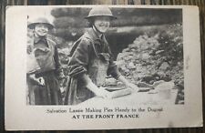 RARE AEF, Salvation Army Volunteer Rolling Pie Dough Near the Front, France picture