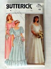 Vintage 80s Sewing Pattern Butterick 3063 Bridal Gown Wedding Dress Prom Uncut picture