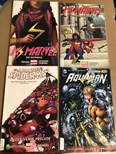 Lot Of 4 Used TPB Spider-verse, Ms Marvel,Aquaman Read Description picture