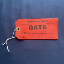 Ultra Rare Authentic 1970's BOHEMIAN GROVE  Gate Pass picture