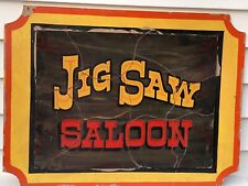 Vintage Historic Geneva On The Lake Ohio Jig Saw Saloon Advertising Sign picture