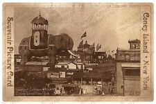 CONEY ISLAND ELEPHANT COLLOSUS HOTEL 1880s  Vintage Photograph Cabinet Card RP picture