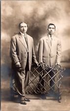 Real Photo Postcard Two Men in a Photo Studio~3368 picture