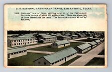 San Antonio TX-Texas, U.S. Army Camp Travis, Barracks, Antique Vintage Postcard picture