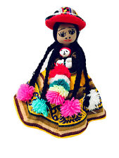 Peruvian Andean Vintage Folk Art Handmade Woman With Babies Traditional Clothing picture